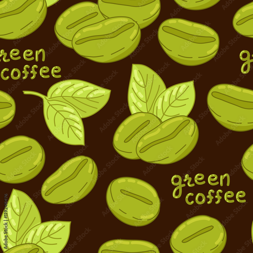 Seamless pattern with organic coffee beans Seamless pattern with organic coffee beans