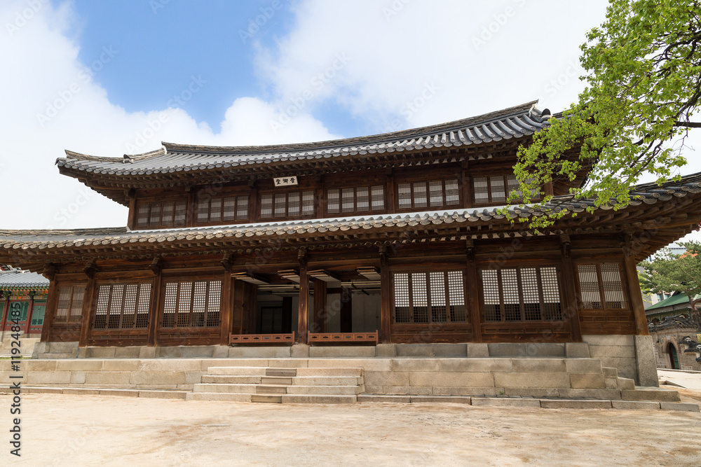 Two-storey Seogeodang Hall at the Deoksugung Palace in Seoul, South Korea.
