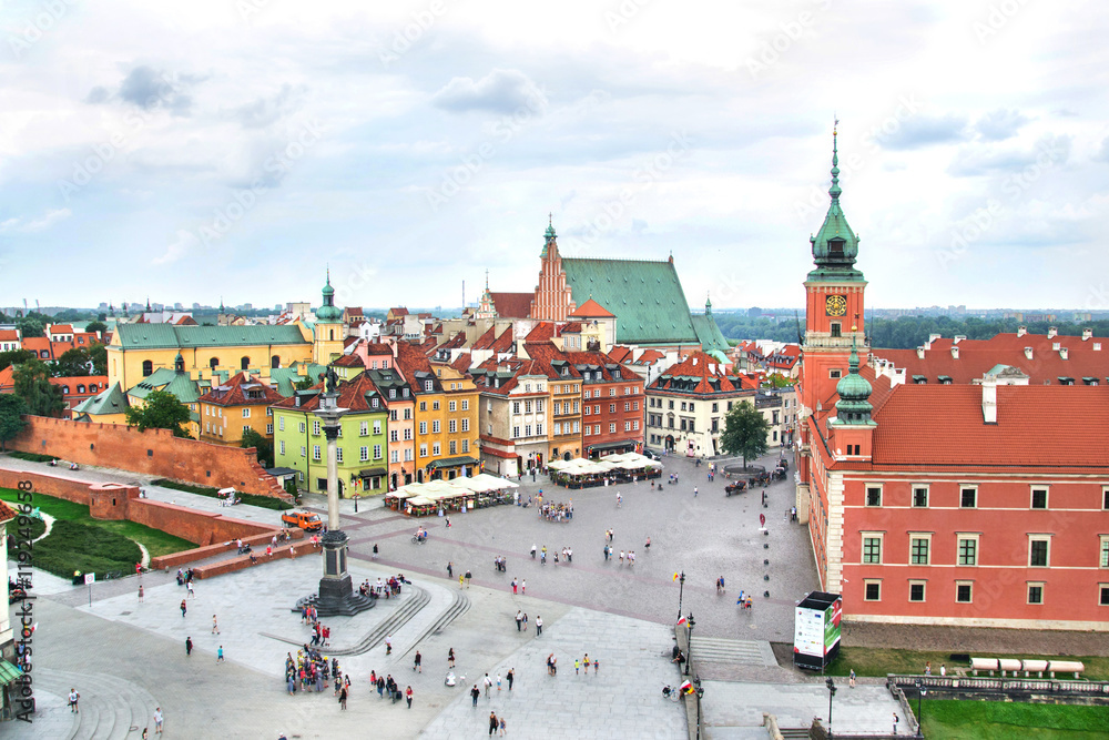 Obraz premium Widok z lotu ptaka na warszawskie Stare Miasto, Polska