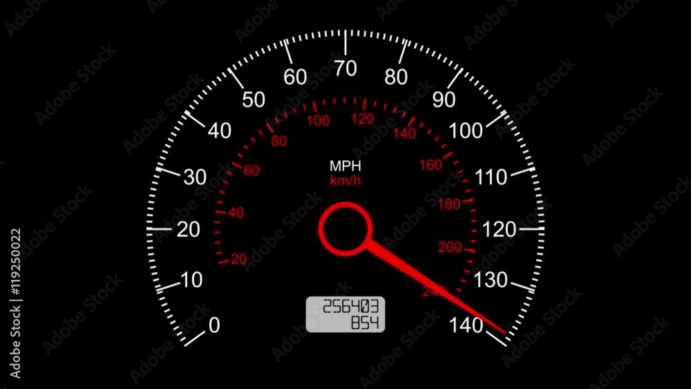 Car speedometer and moving pointer on it. Maximum Speed. FullHD Car speedometer and moving pointer on it. Maximum Speed. FullHD