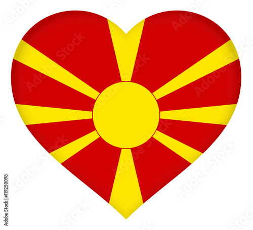 Free Download Illustration of the flag of Macedonia shaped like a heart - GFXLoad