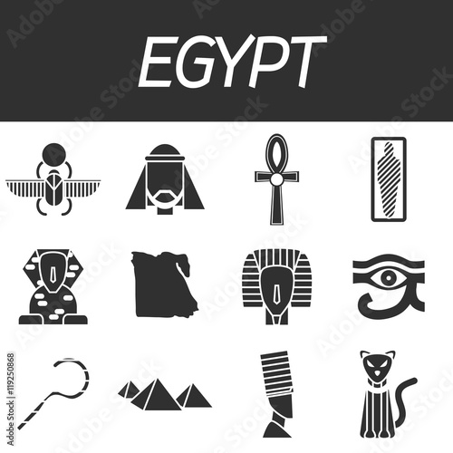 Egypt icons set