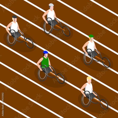 Paralympic Games. Racing wheelchairs.