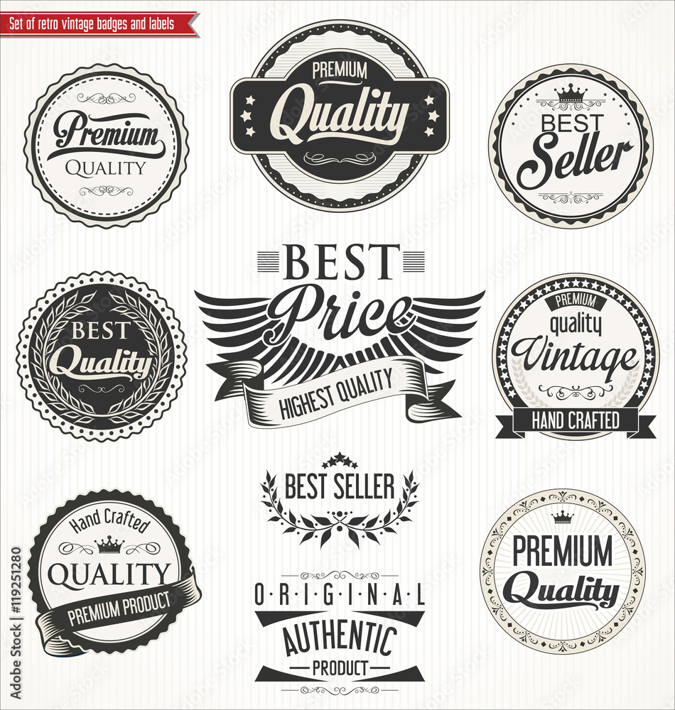 Fototapeta premium Premium quality retro vintage labels collection