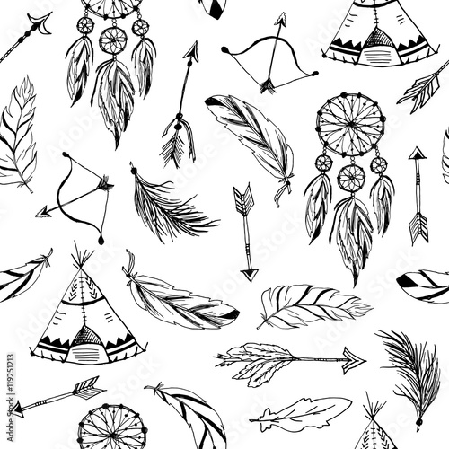 Vector set with tribal, indian elements
