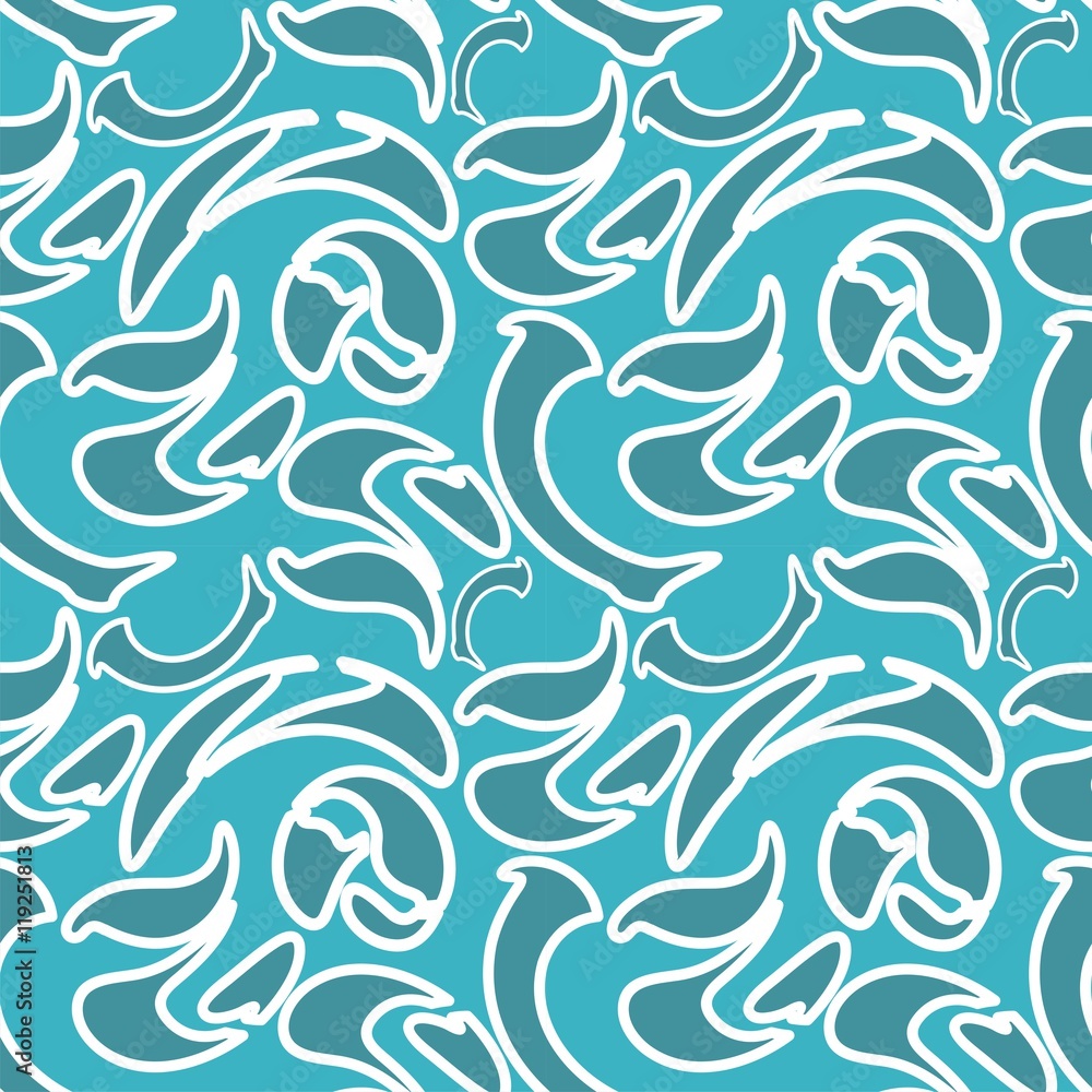 Abstract pattern with curved elements.Vector background seamless blue color Abstract pattern with curved elements.Vector background seamless blue color