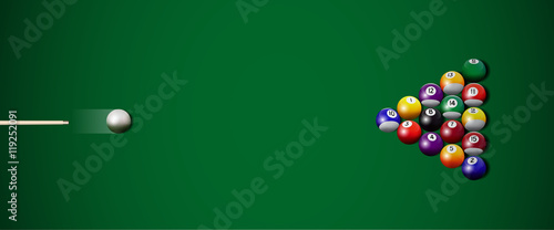 Vector billiard strike.