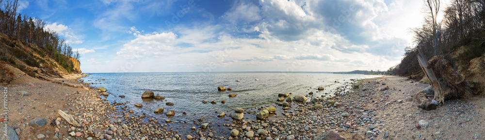 Panorama of Baltic Sea at the Orlowo cliff, Poland