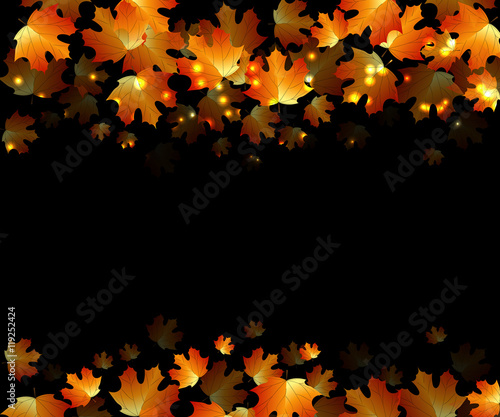 the concept autumn with orange leaves
