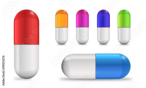 Colorful medicine pills
