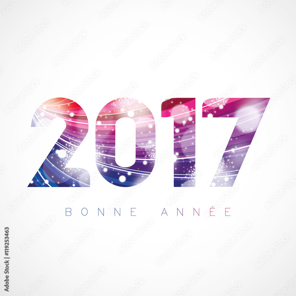 Bonne Année 2017 - Courbes rose-violet