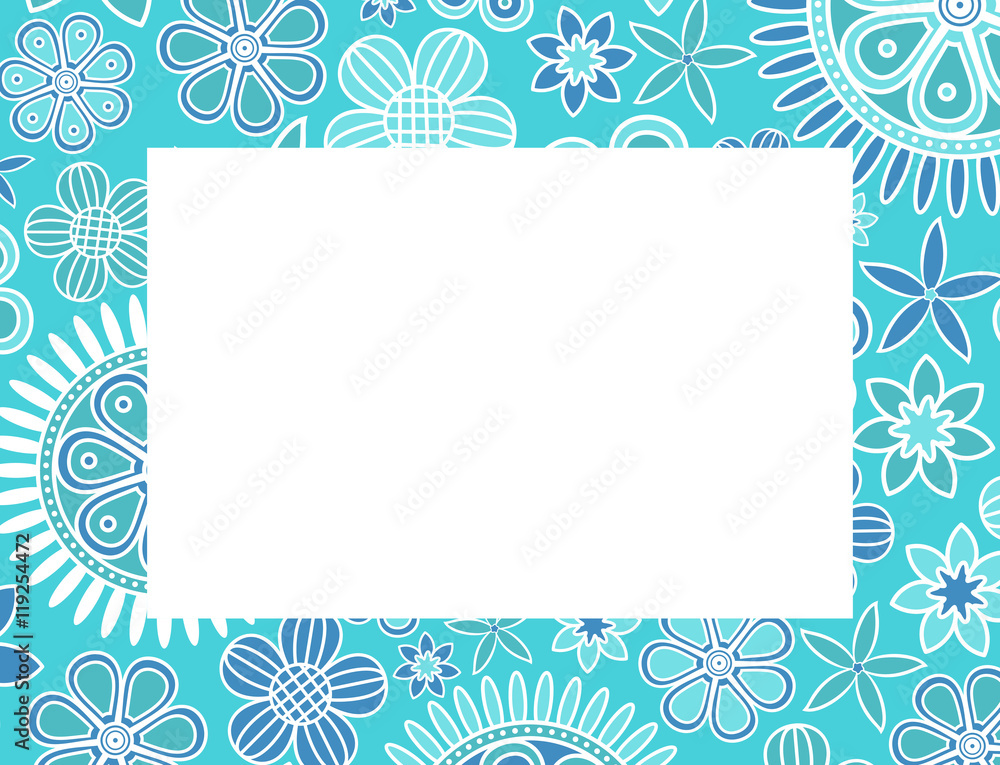 Light blue floral decorative frame Light blue floral decorative frame