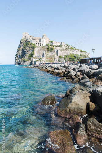 view of the Aragonese Castle of Ischia