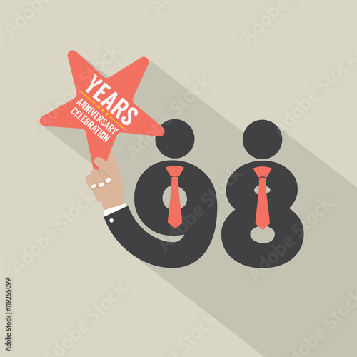 98th Years Anniversary Typography Design Vector Illustration