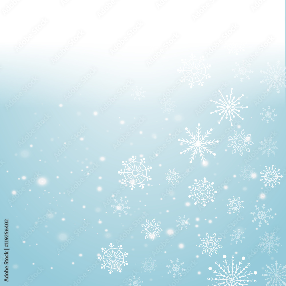Silver winter abstract background. Christmas  with snowflakes. Vector.