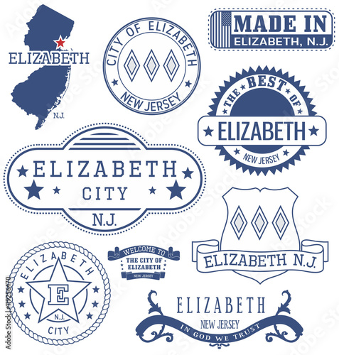 Elizabeth city, NJ, generic stamps and signs