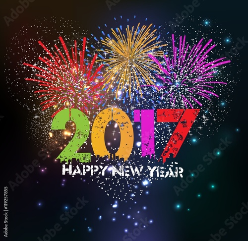 Fireworks for happy new year 2017