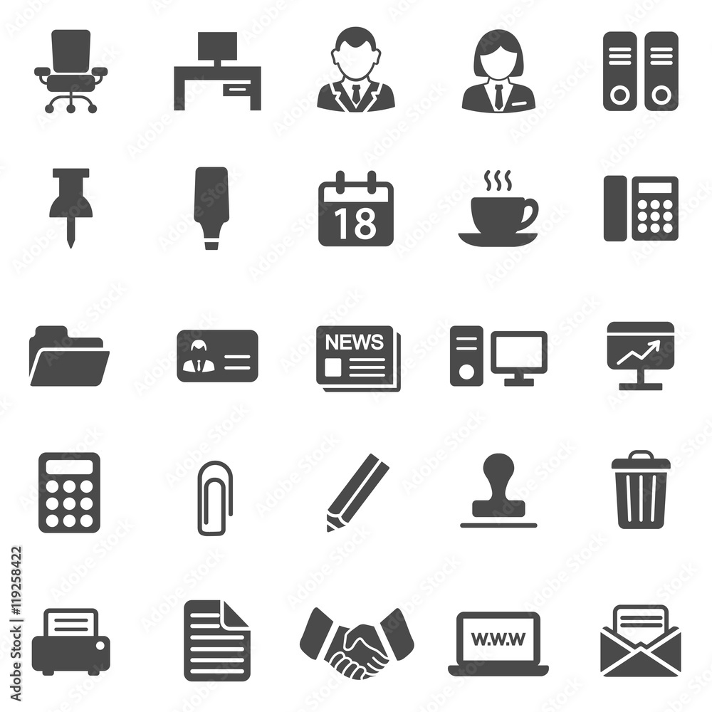 Office icons. Black series Office icons. Black series