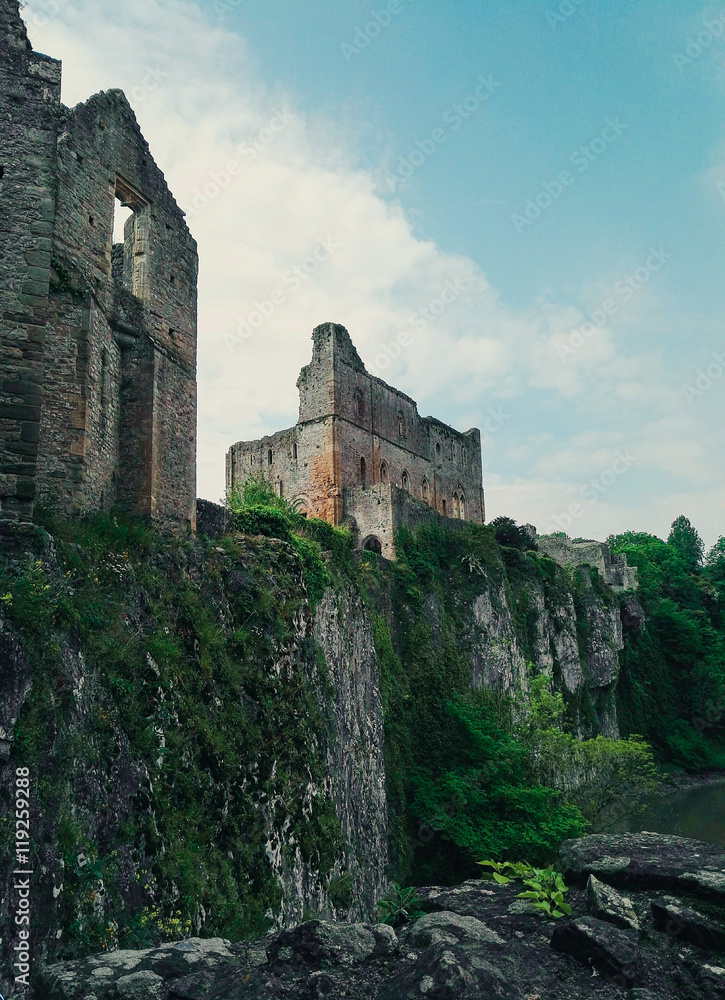 View of a welsh castle and rocks