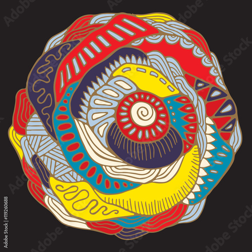 stock vector abstract big isolated flower. hand draw backgraund