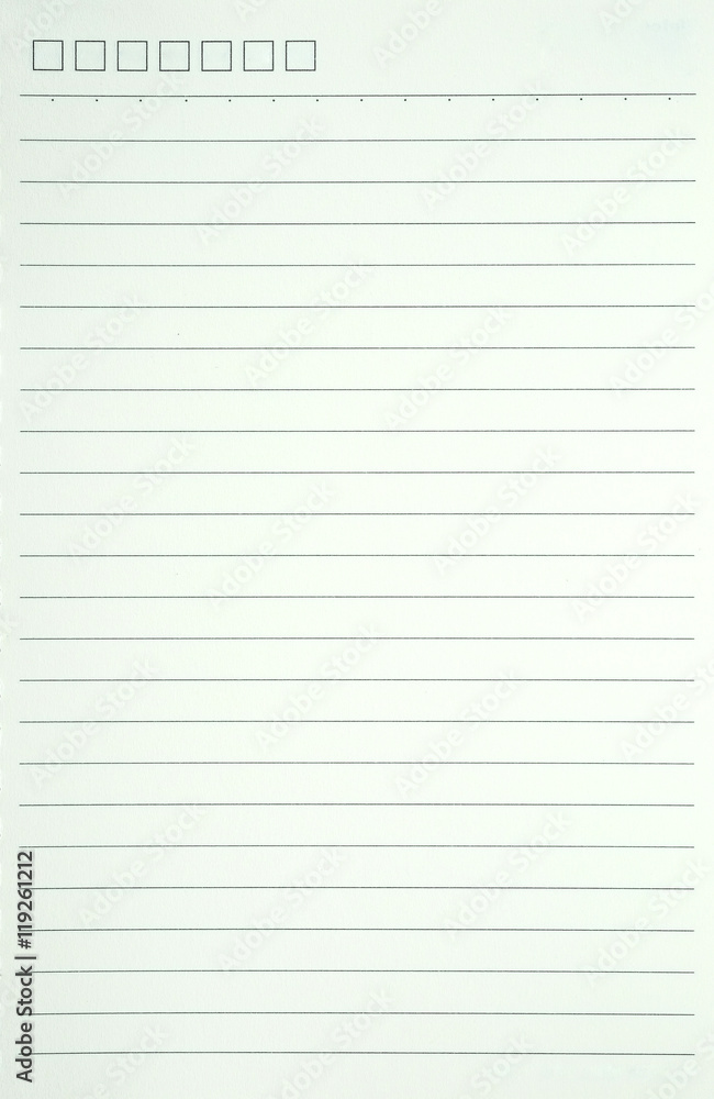 white notebook paper for background. white notebook paper for background.