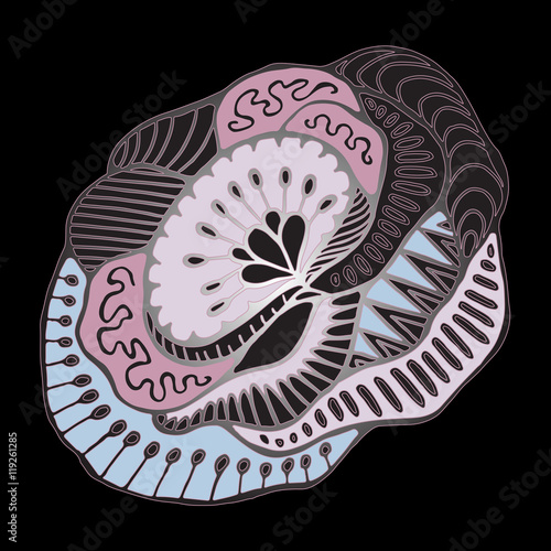 stock vector abstract big isolated flower. hand draw background