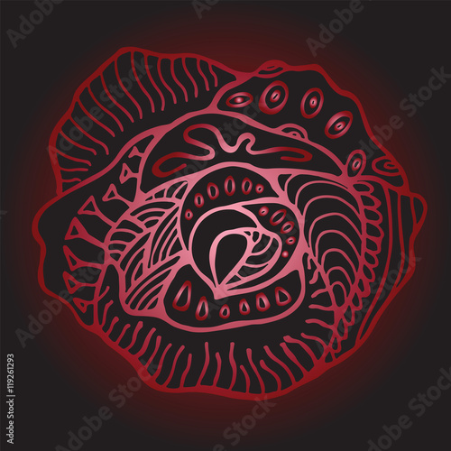 stock vector abstract big isolated flower. hand draw background