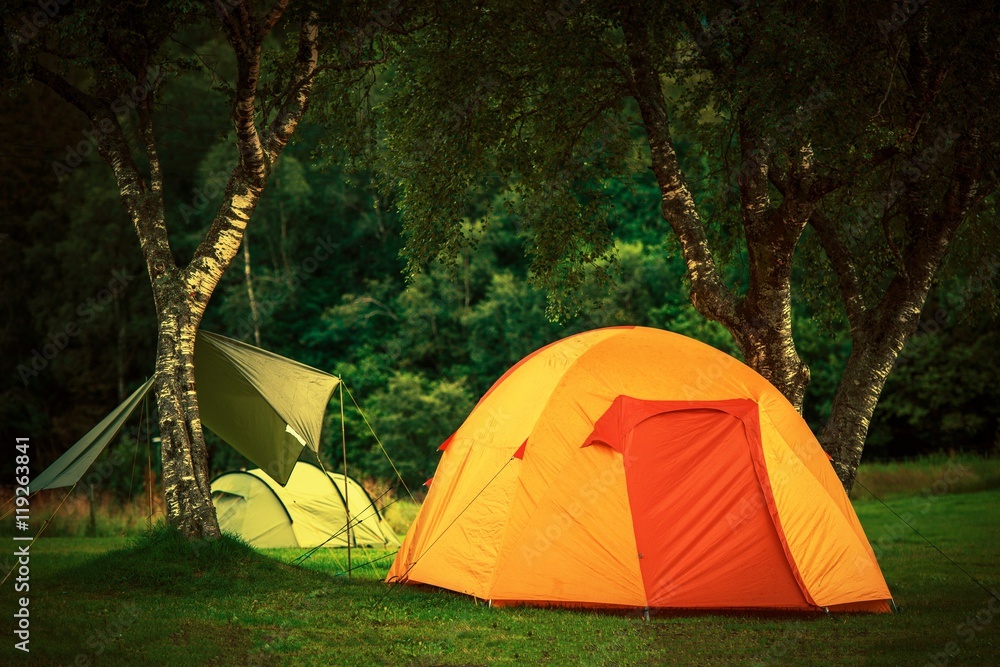 Small Orange Tent Camping