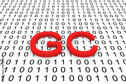 Bild auf Leinwand GC in the form of binary code, 3D illustration
