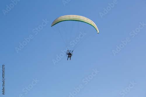 parachutist closeup flying