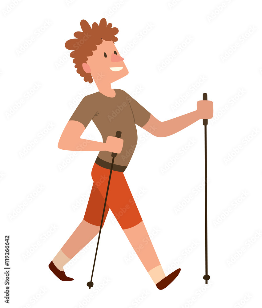 Nordic walking sport vector character Nordic walking sport vector character