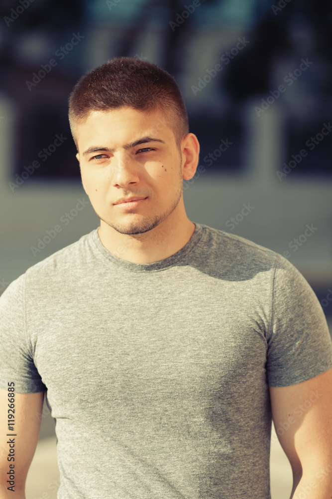 Young man in urban context Young man in urban context