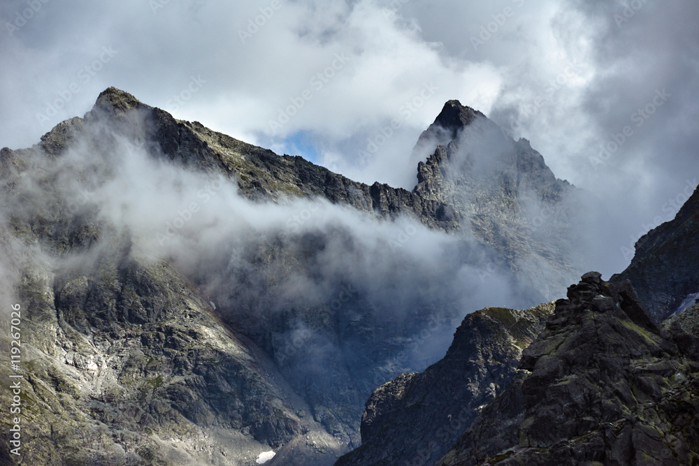 The rocky peaks of the High Tatras mountains in Poland. The rocky peaks of the High Tatras mountains in Poland.