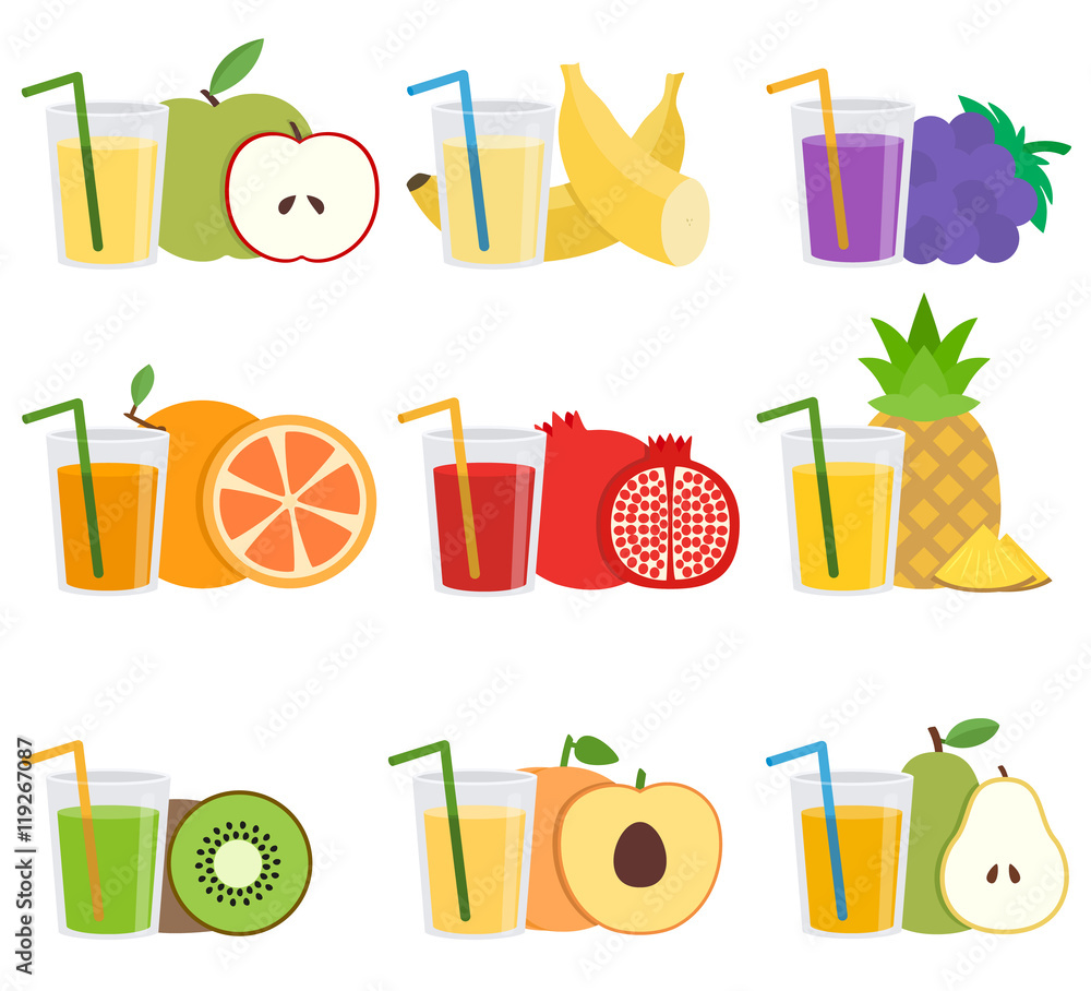 Fruit juice collection. Fruit juice collection.