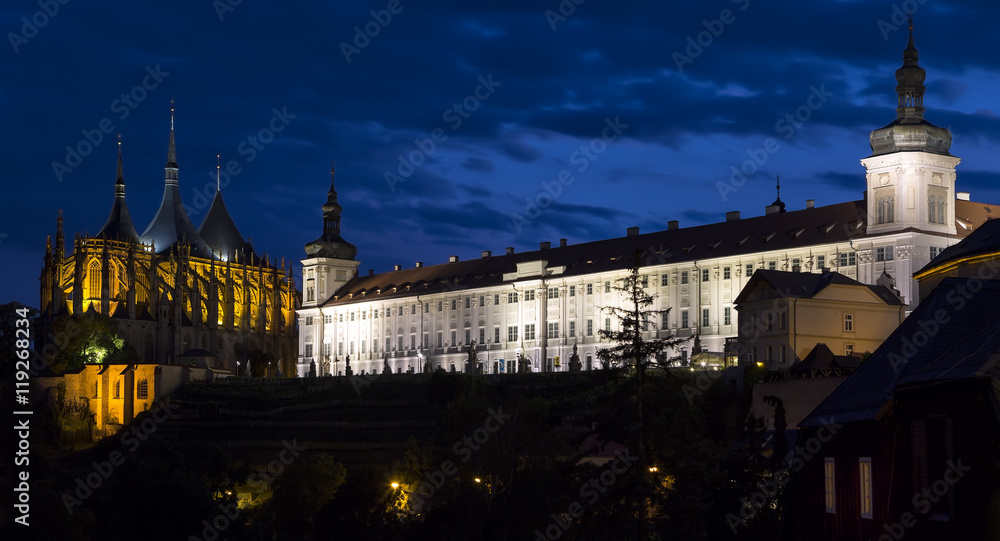 View of Kutna Hora with Saint Barbara's Church that is a UNESCO world heritage site, Czech Republic.