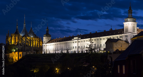View of Kutna Hora with Saint Barbara's Church that is a UNESCO world heritage site, Czech Republic.