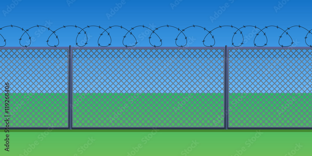 Fototapeta premium Metallic fence colored