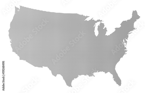 USA Map Halftone Silhouette