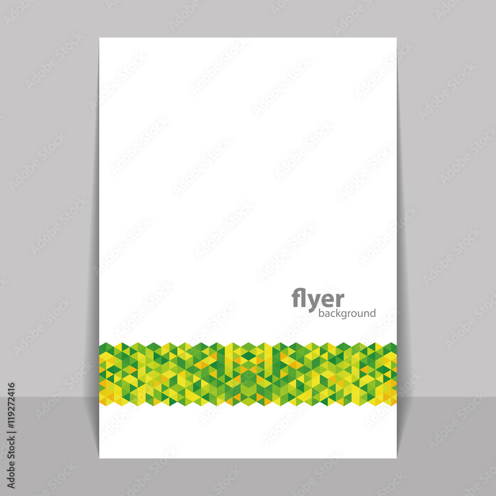Flyer or Cover Design with Triangle Mosaic Pattern - Green and Yellow Flyer or Cover Design with Triangle Mosaic Pattern - Green and Yellow