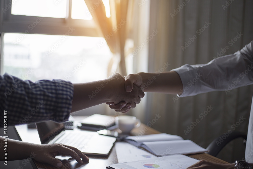 Business handshake and business dealings Business handshake and business dealings