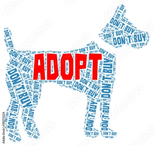 Adopt dog word cloud.