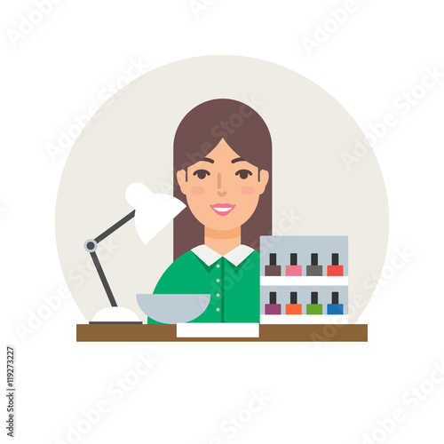 Profession - manicurist vector illustration flat style