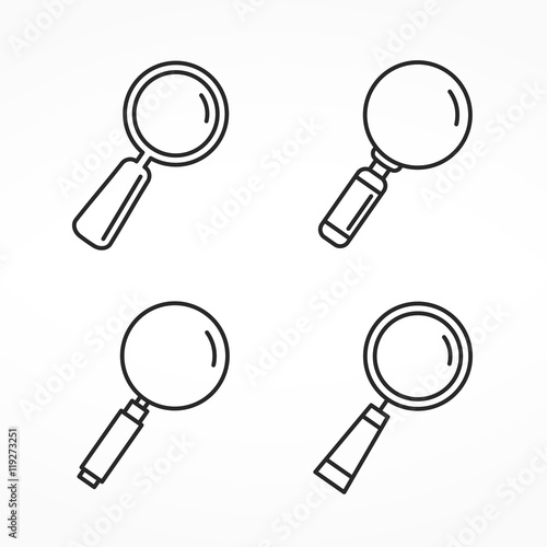 Magnifying Glass Line Icons
