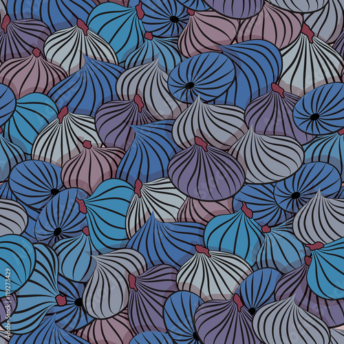 Fig vector. Seamless pattern with figs whole fruit.
