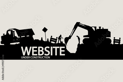 construction vehicles and workers