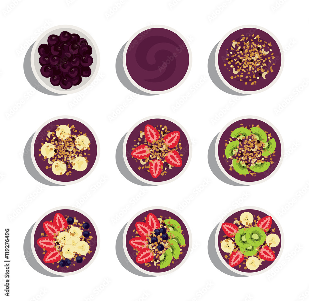 delicious and healthy menu of acai bowl flavors variation delicious and healthy menu of acai bowl flavors variation