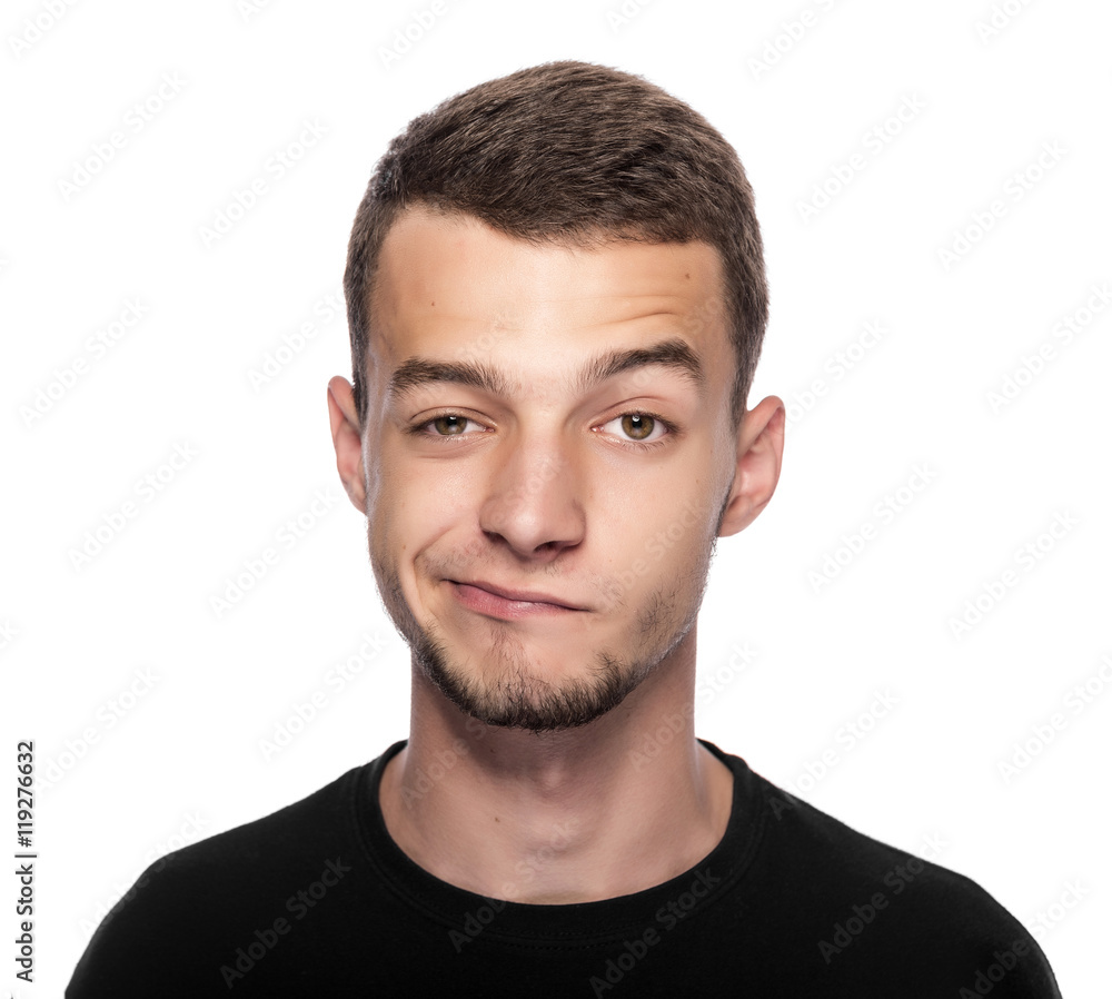 Man with his eyes crossed. Man with his eyes crossed.