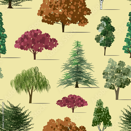 Trees sketch set pattern