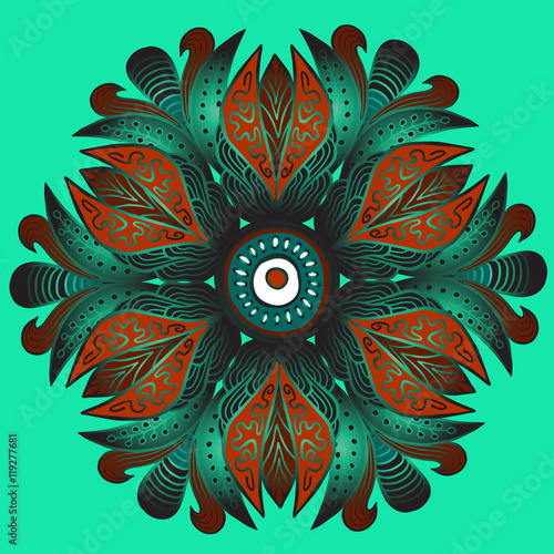 stock vector mandla pattern for printing on paper, fabric. India