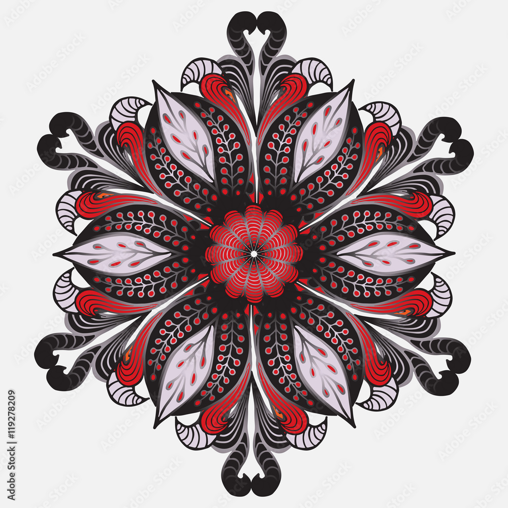 stock vector mandla pattern for printing on paper, fabric. India stock vector mandla pattern for printing on paper, fabric. India